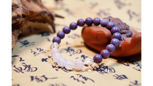 Ethereal Purple Sandalwood & Crystal Bracelet