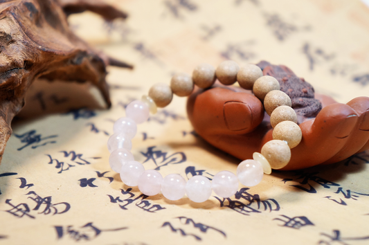 Soft Radiance Astragalus & Pink Crystal Bracelet