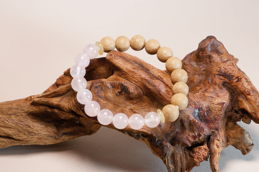 Soft Radiance Astragalus & Pink Crystal Bracelet