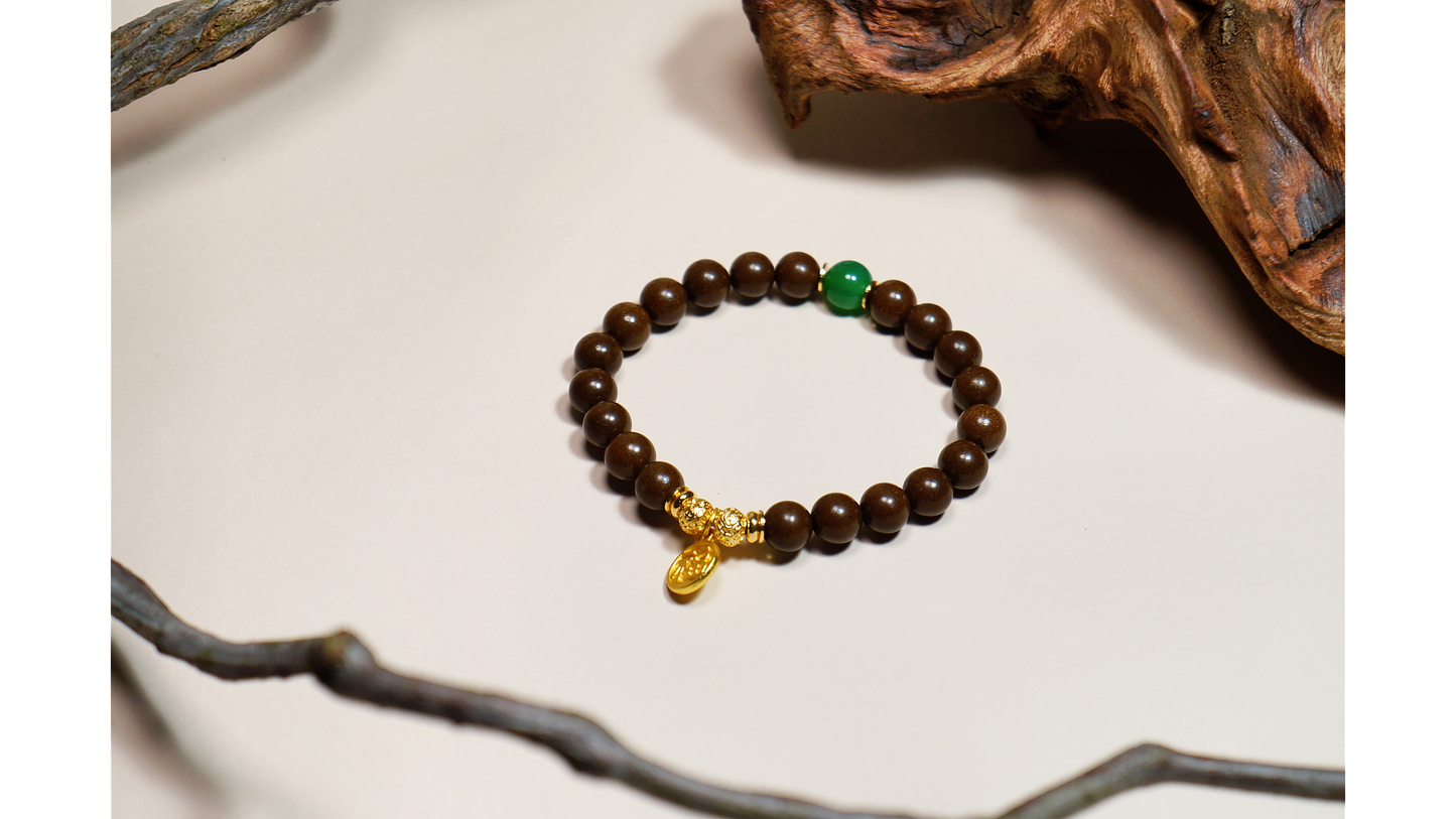 Elegant Orchid & Jade Prosperity Bracelet