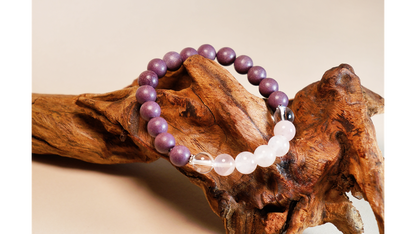Ethereal Purple Sandalwood & Crystal Bracelet