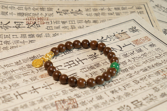 Orchid & Jade Floral Herbal Bead Bracelet