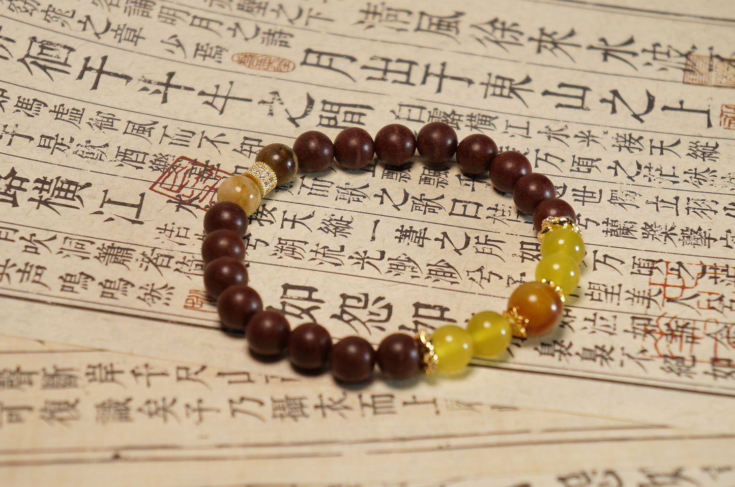 Multi-Jade Five Elements Fire Energy Bracelet