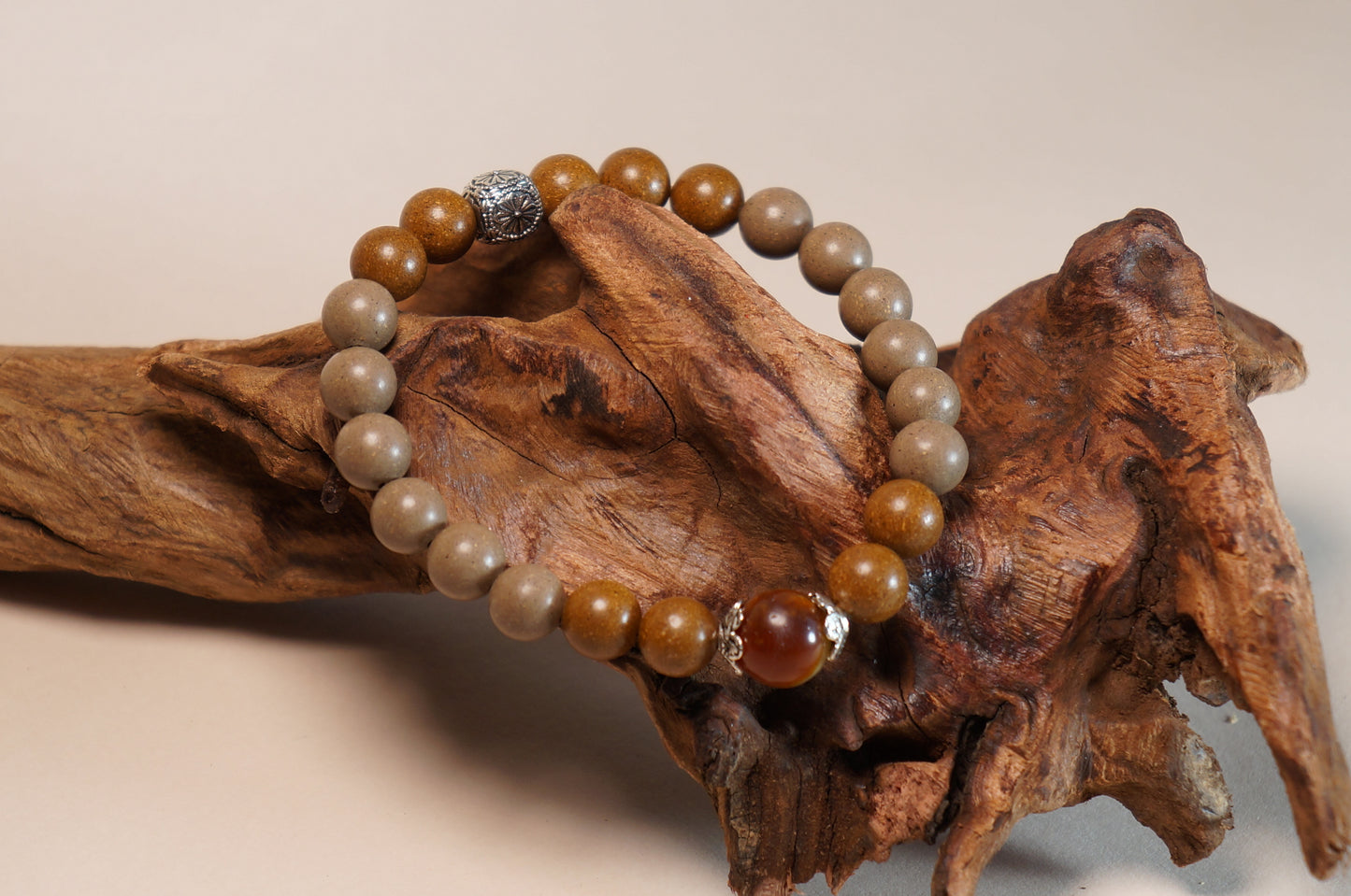 Two-Tone Jade Five Elements Earth & Metal Energy Bracelet