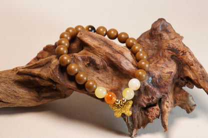 Yellow Jade & Tiger’s Eye Five Elements Earth Energy Bracelet