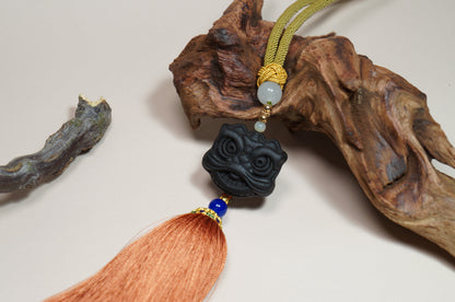 Lion Dance Guardian Incense Pendant