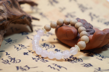 Rose Quartz & Astragalus Herbal Bead Bracelet