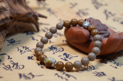 Two-Tone Jade Five Elements Earth & Metal Energy Bracelet